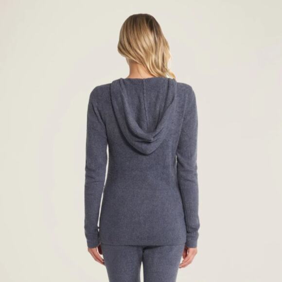 Barefoot Dreams Knit Zip Up CozyChic Lite Hoodie in Pacific Blue Size XS - Picture 10 of 10